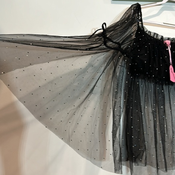 DOLLS KILLS SUGAR THRILLZ DIVINE ELF PRIESTESS RHINESTONE TULLE CROP TOP XL NEW - Picture 4 of 7